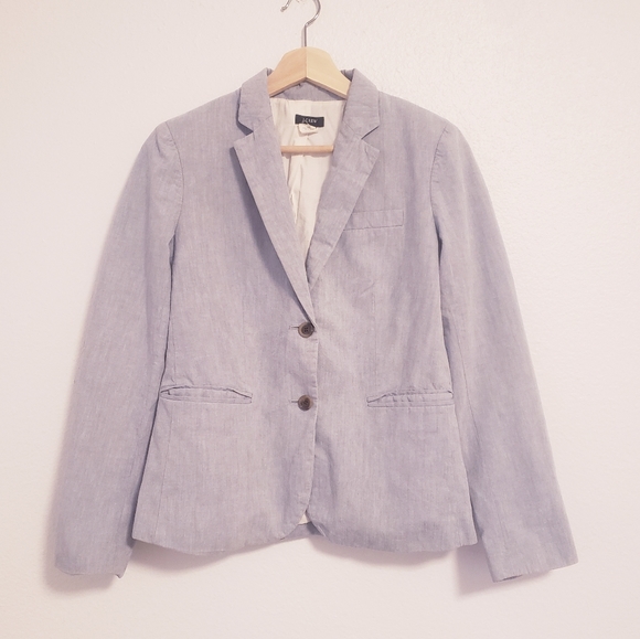 J. Crew Jackets & Blazers - J. Crew Size 2 Light Gray/Blue Two Button Blazer